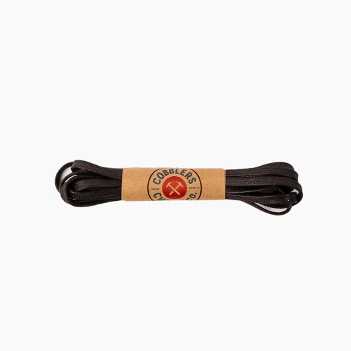 Flat Waxed Cotton Laces | Black