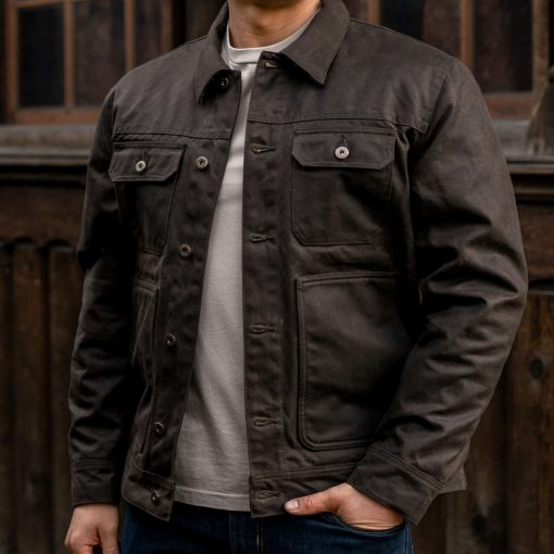 Waxed Trucker Jacket | Coyote